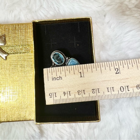 Solar Add on Item - Blue Solar Quartz 925 Ring size 6.75 - Picture 6 of 7